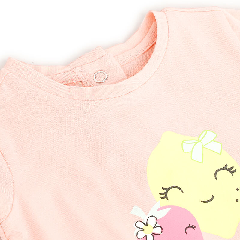 Girls Medium Pink Printed Short Sleeve T-Shirt image number 2